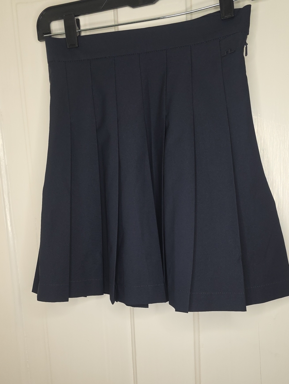 J.Lindeberg Navy Pleated Skater Skirt